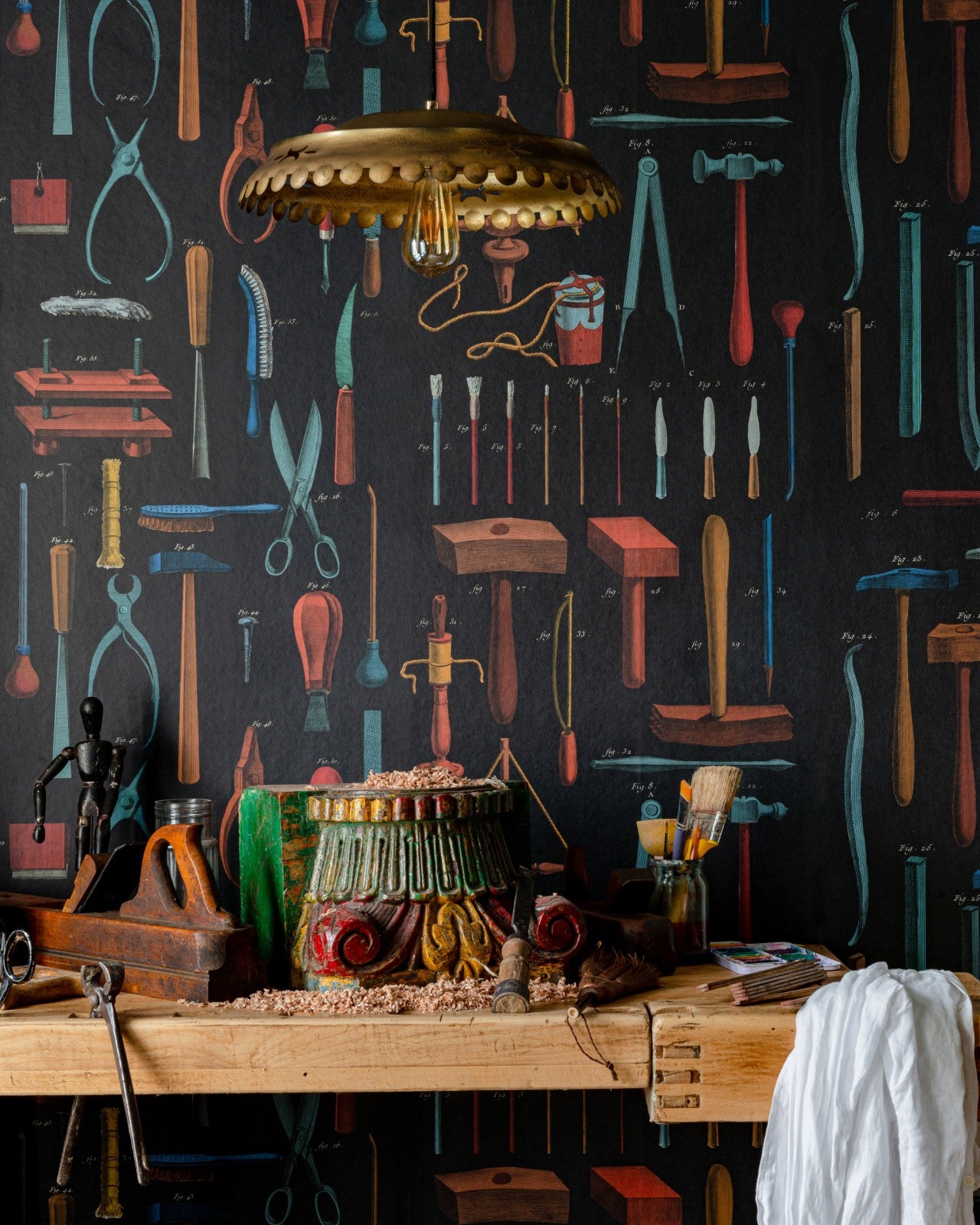 old tools anthracite wallpaper