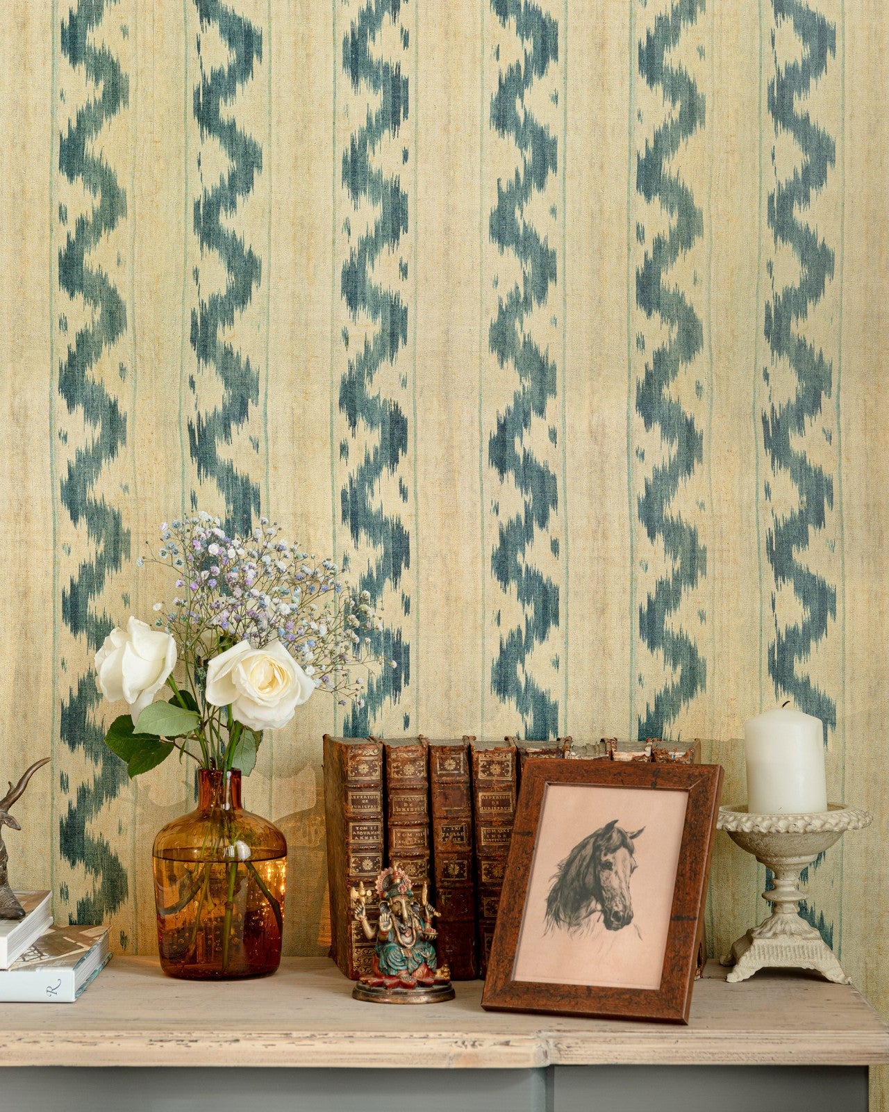 vintage ikat wallpaper