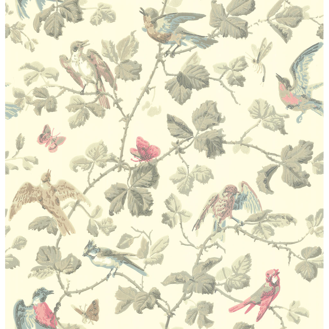 cole & son - winter birds - linen - 100/2009.cs.0