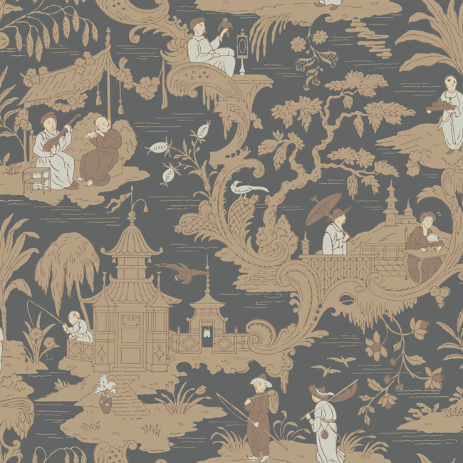 cole & son - chinese toile - charcoal - 100/8040.cs.0