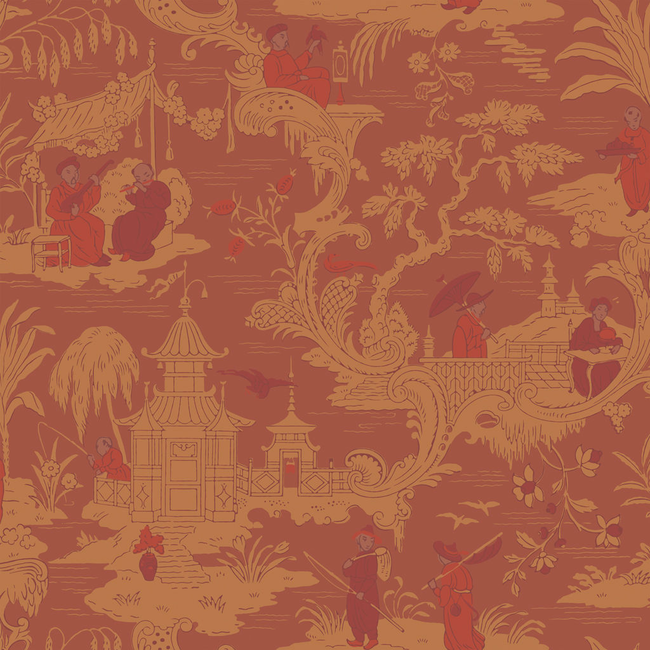 cole & son - chinese toile - red - 100/8041.cs.0