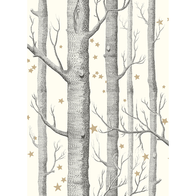 cole & son - woods & stars - black/white - 103/11050.cs.0