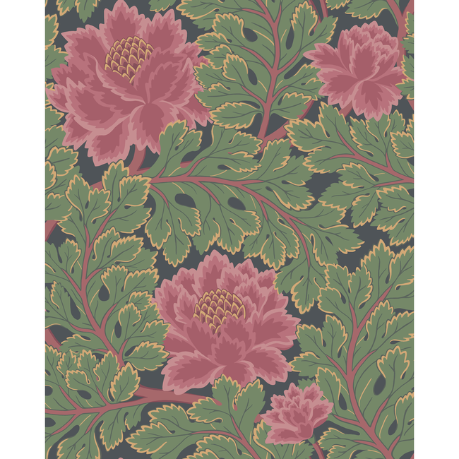 cole & son - aurora - rose/forest/char - 116/1002.cs.0