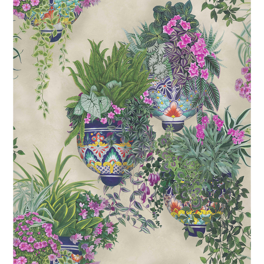 Cole & Son - Talavera - Magenta & Spring Greens On Stone - 117/9027.CS.0