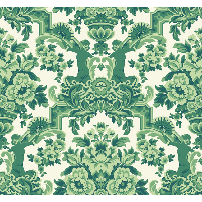 cole & son - lola - forest greens on white - 117/13040.cs.0