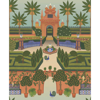 Cole & Son - Alcazar Gardens - Terracotta/Spring Gr/Multi - 117/7020.CS.0