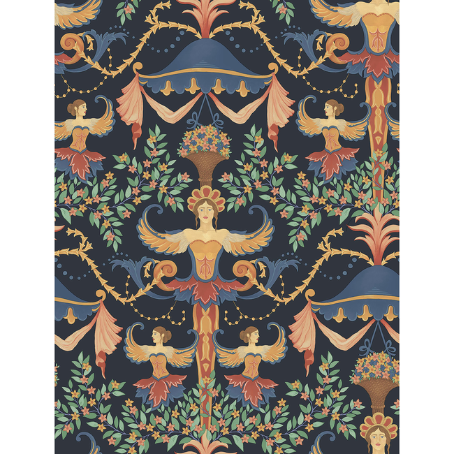 cole & son - chamber angels - denim - 118/12027.cs.0