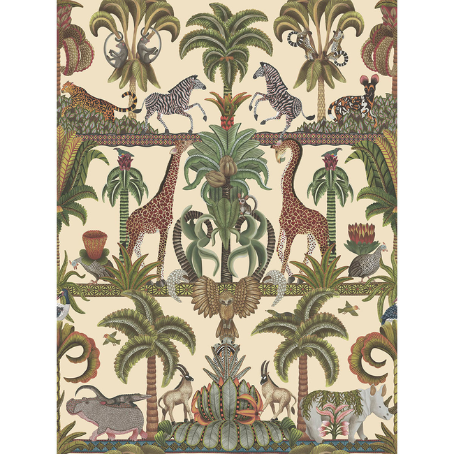 cole & son - afrika kingdom - olgreen & spgreen/cream - 119/5026.cs.0