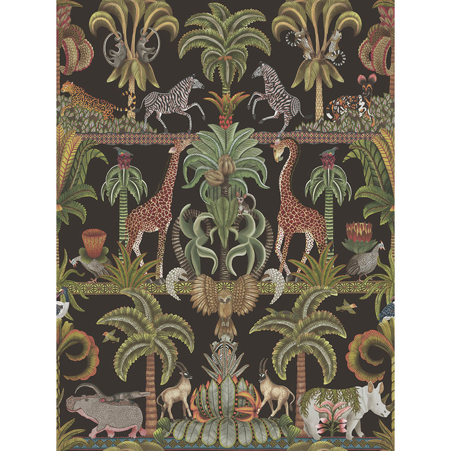 cole & son - afrika kingdom - olvgrn&spgrn/bck - 119/5027.cs.0