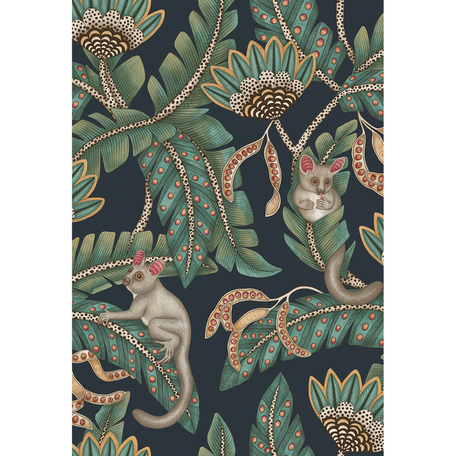 cole & son - bush baby - teal&ochre/ink - 119/7034.cs.0