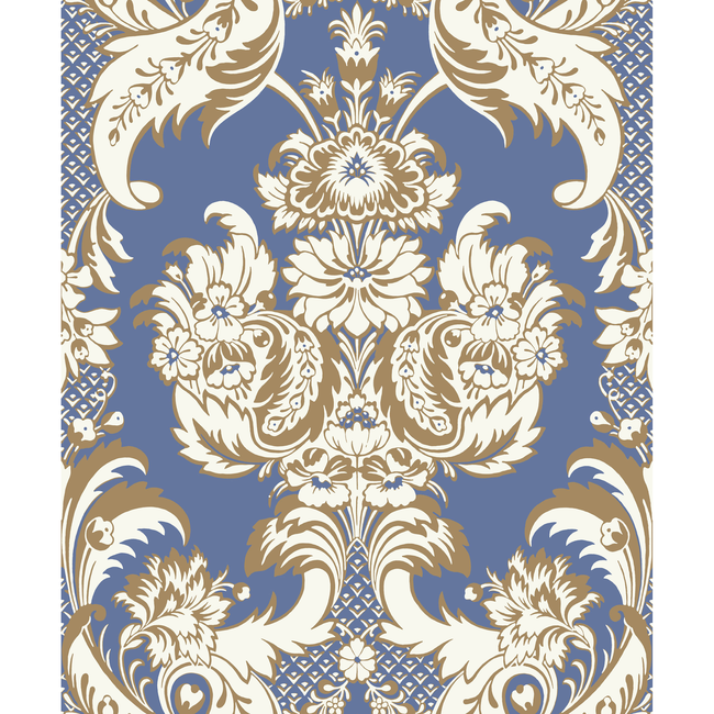 cole & son - wyndham - blue and gold - 94/3016.cs.0