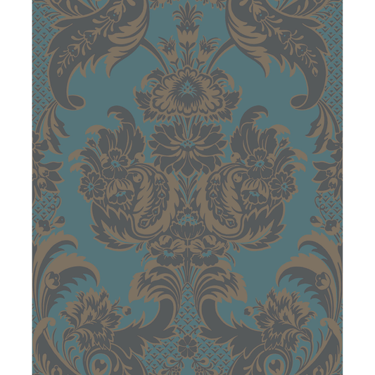 Cole & Son - Wyndham - Teal And Charcoal - 94/3017.CS.0