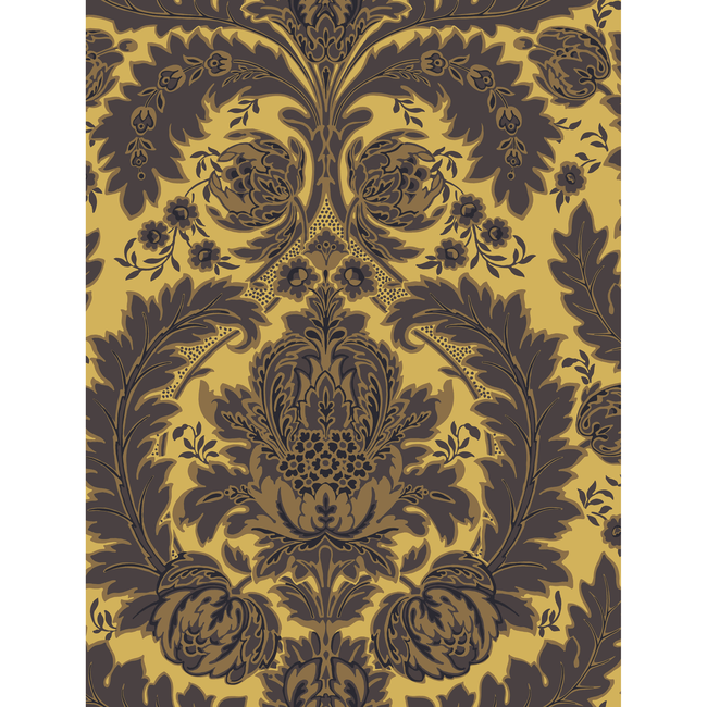 cole & son - coleridge - yellow gold and black - 94/9049.cs.0