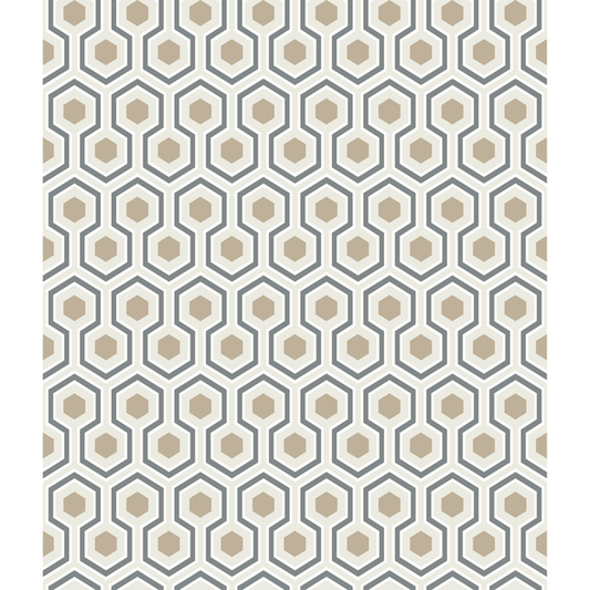 Cole & Son - Hicks Hexagon - Gilver/Wt/Bk - 95/3016.CS.0