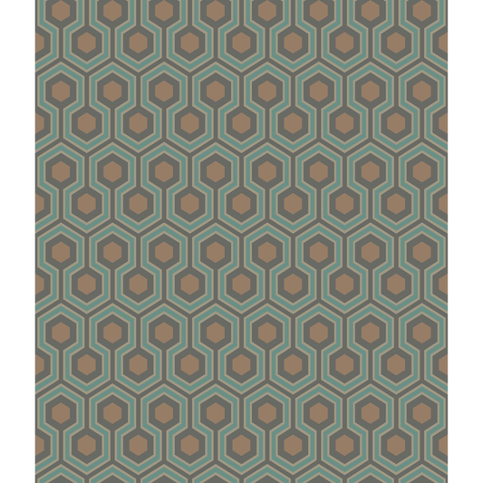 Cole & Son - Hicks Hexagon - Teal/Gold - 95/3018.CS.0