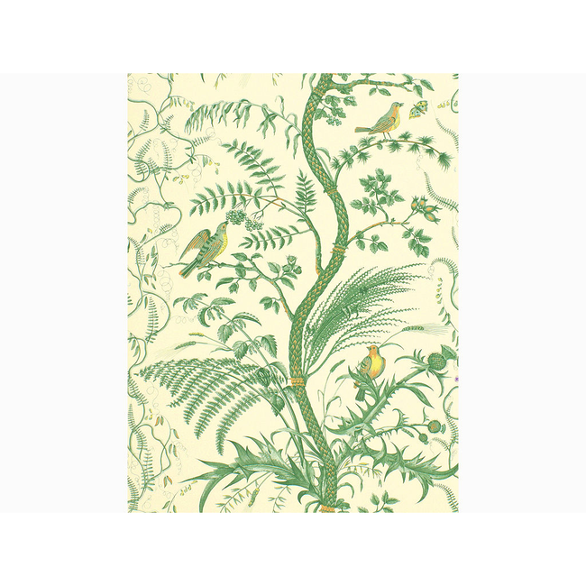 brunschwig & fils - bird and thistle - green - br-69518.435.0