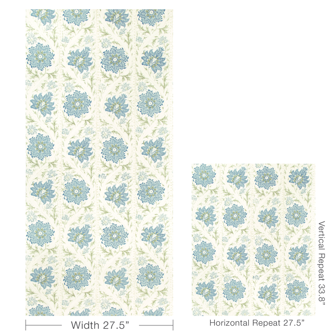 calico vine wp - green blue