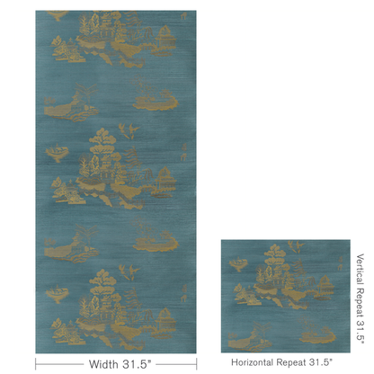 Brunschwig & Fils - La Pagode - Teal - P8020108.35.0