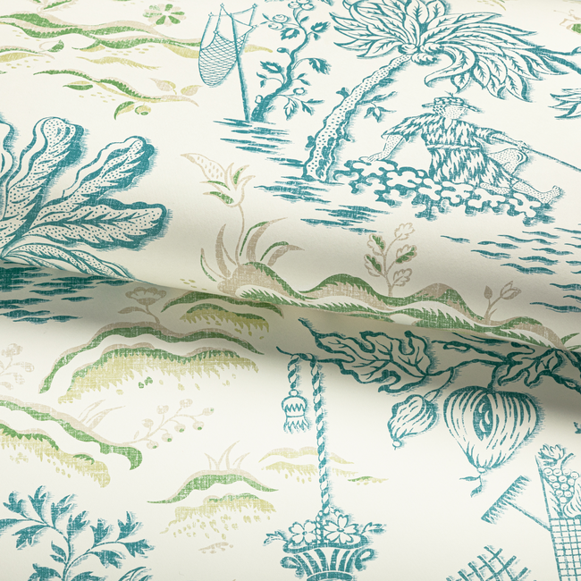 brunschwig & fils - valensole - teal/leaf - p8022101.353.0