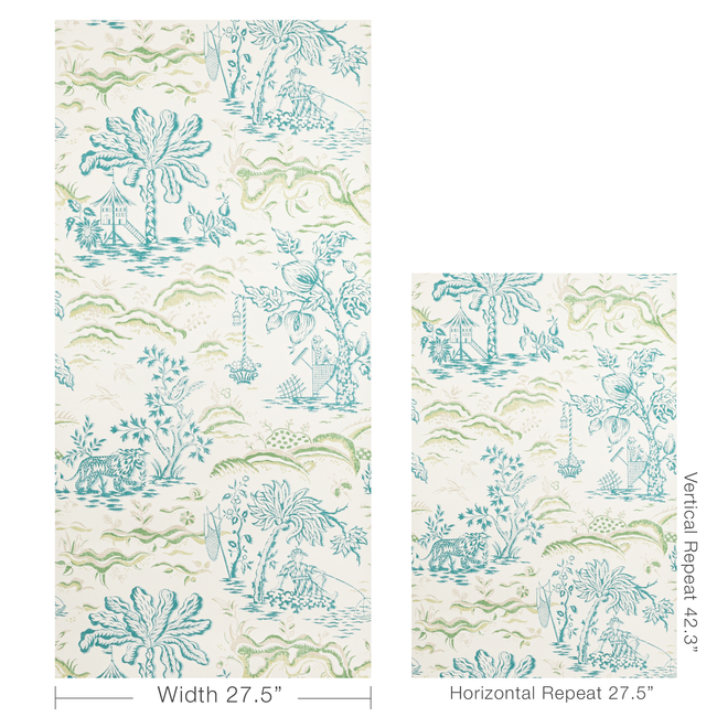 brunschwig & fils - valensole - teal/leaf - p8022101.353.0