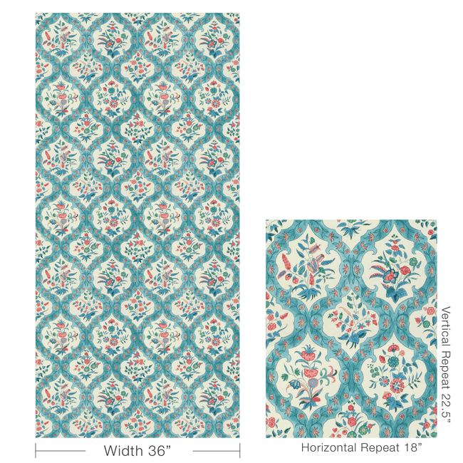 brunschwig & fils - ventoux - teal/rose - p8023102.353.0