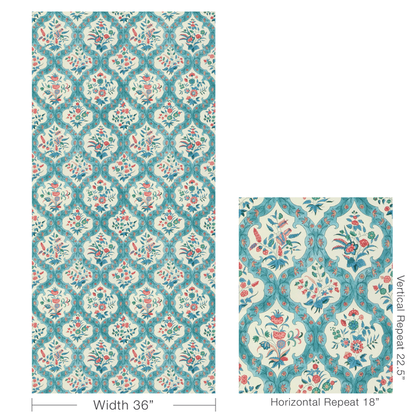 Brunschwig & Fils - Ventoux - Teal/Rose - P8023102.353.0