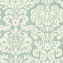 t14217 | trelawny damask, imperial garden thibaut wallpaper