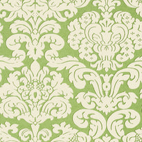 t14219 | trelawny damask, green - thibaut wallpaper