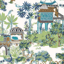 T20820 | Mystic Garden, Eden Blue and Green - Thibaut Wallpaper