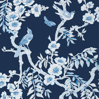 T20844 | Yukio, Eden Navy and White - Thibaut Wallpaper