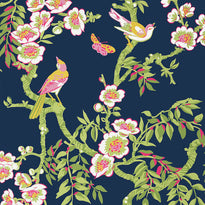 t20846 | yukio, eden navy and pink - thibaut wallpaper