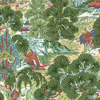 t42022 | pagoda trees, coral and green - thibaut wallpaper