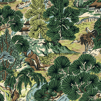 t42025 | pagoda trees, brown and green - thibaut wallpaper