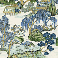 t75462 | asian scenic, dynasty thibaut wallpaper