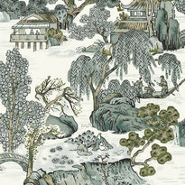 T75463 | Asian Scenic, Dynasty Thibaut Wallpaper