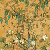 tm42052 | wild wisteria mural, ochre - thibaut wallpaper