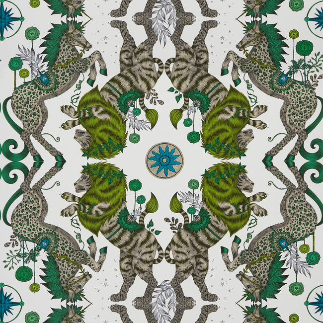 clarke & clarke - caspian wallpaper - lime - w0113/04.cac.0