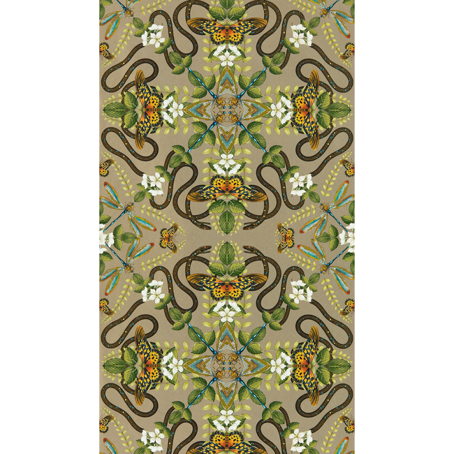 clarke & clarke - emerald forest wallpaper - gilver - w0129/02.cac.0