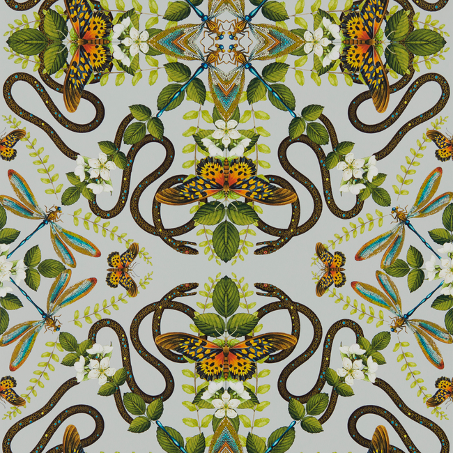 clarke & clarke - emerald forest wallpaper - smoke - w0129/04.cac.0