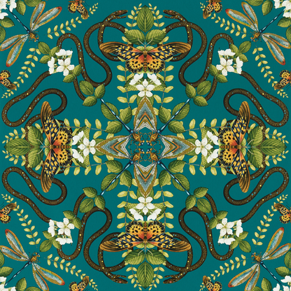 Clarke & Clarke - Emerald Forest wallpaper - Teal - W0129/05.CAC.0