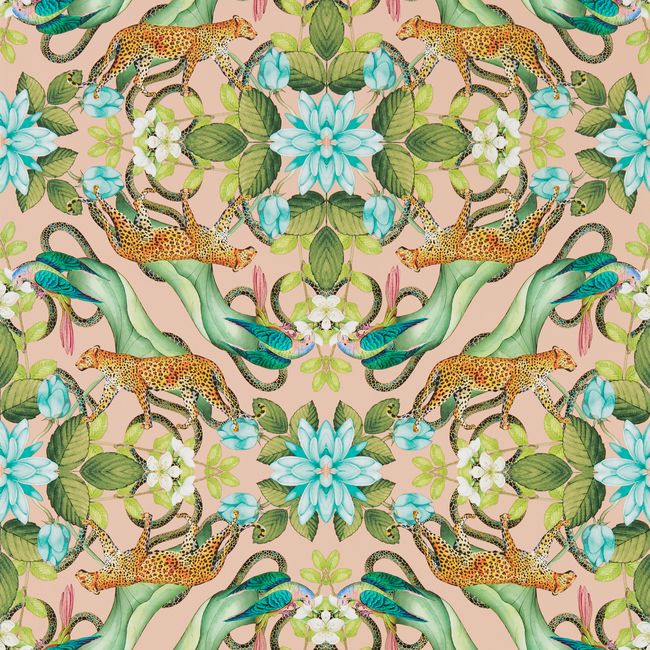 clarke & clarke - menagerie wallpaper - blush - w0131/02.cac.0