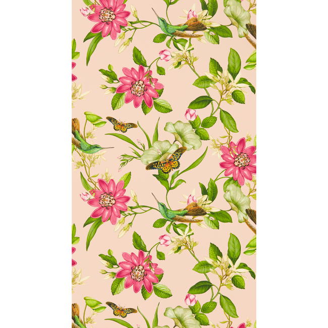 clarke & clarke - pink lotus wallpaper - blush - w0132/01.cac.0