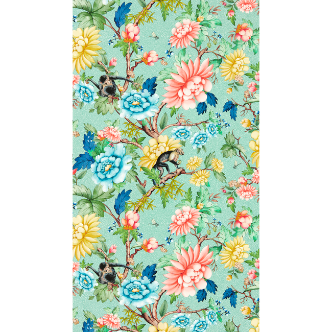 clarke & clarke - sapphire garden wallpaper - mineral - w0133/02.cac.0