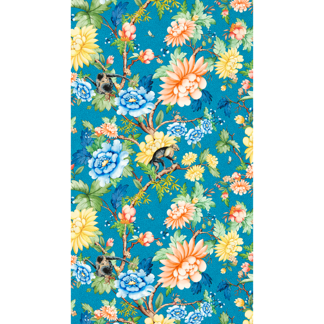 clarke & clarke - sapphire garden wallpaper - sapphire - w0133/03.cac.0