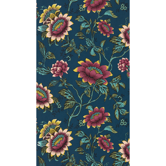 clarke & clarke - tonquin wallpaper - midnight - w0134/03.cac.0