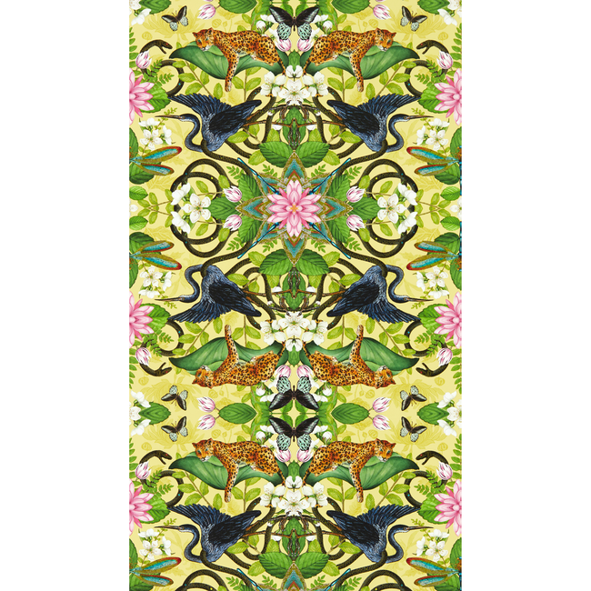 clarke & clarke - wonderlust wallpaper - citron - w0136/01.cac.0