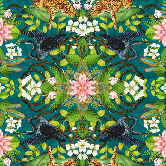 Clarke & Clarke - Wonderlust wallpaper - Teal - W0136/03.CAC.0