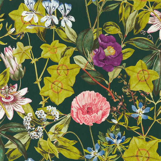 Clarke & Clarke - Passiflora - Emerald wallpaper - W0143/02.CAC.0