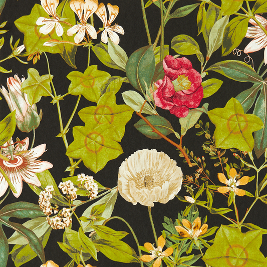 Clarke & Clarke - Passiflora - Noir wallpaper - W0143/04.CAC.0