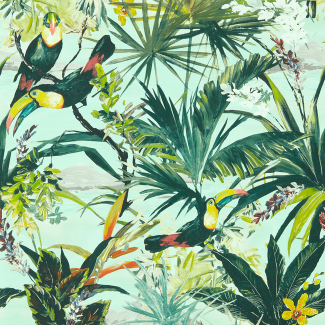 clarke & clarke - toucan - sky wallpaper - w0146/03.cac.0